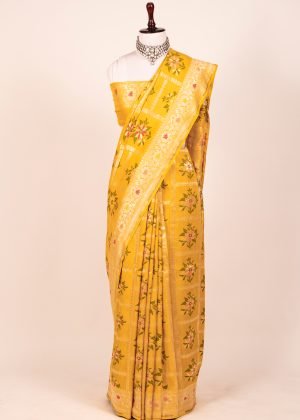 Pure Banarasi Tussar khaddi georgette Kadhuwa
