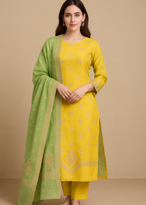 Pura banarasi Silk katan suit dupatta handloom