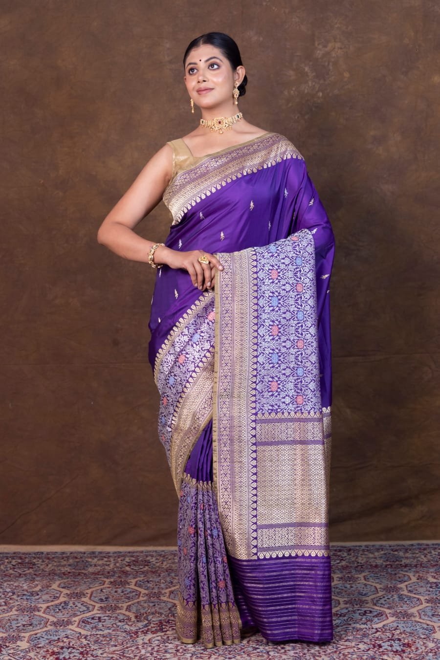 Pure Banarasi Silk Katan Kadhuwa Handloom Saree – Uda Colour,