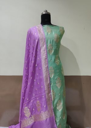 Silk katan suit dupatta handloom