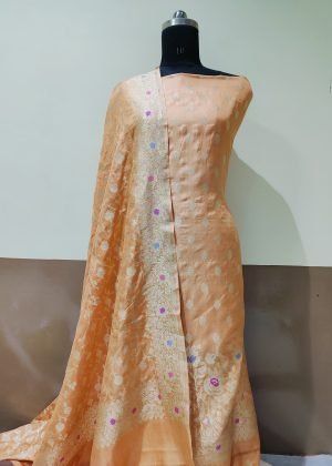Pura banarasi Silk katan suit dupatta