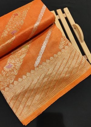 Pure Banarasi Tussar Khaddi Georgette Kadhuwa Designer Saree