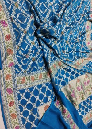 Pura banarasi chiffon khaddi georgette Multi-Colour handloom sarees