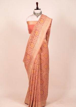 Pura banarasi chiffon khaddi georgette bandhej saree