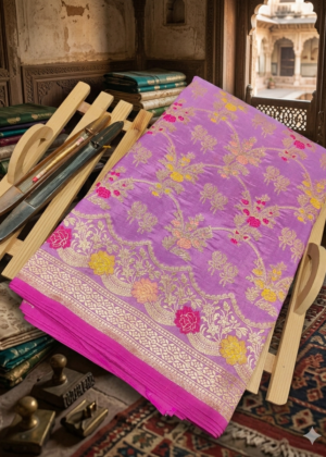 Pure Banarasi Silk Katan cutver saree