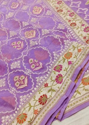 Pure Banarasi chiffon khaddi georgette saree