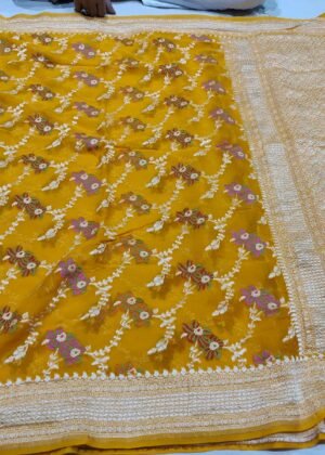 Pure Banarasi chiffon khaddi georgette saree