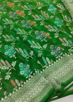 Pure Banarasi chiffon khaddi georgette saree