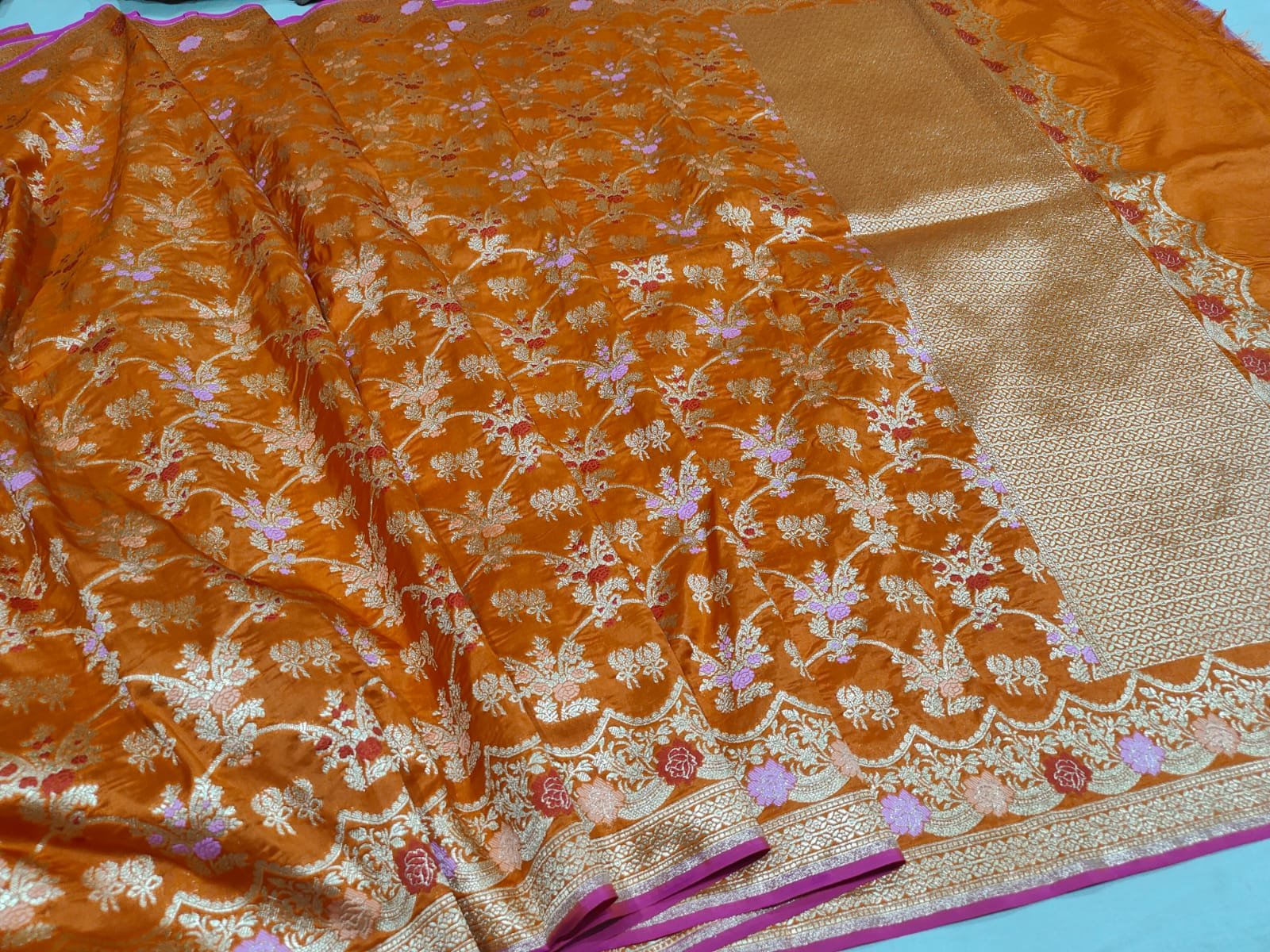 Pure Banarasi Silk Katan cutver saree - Image 2