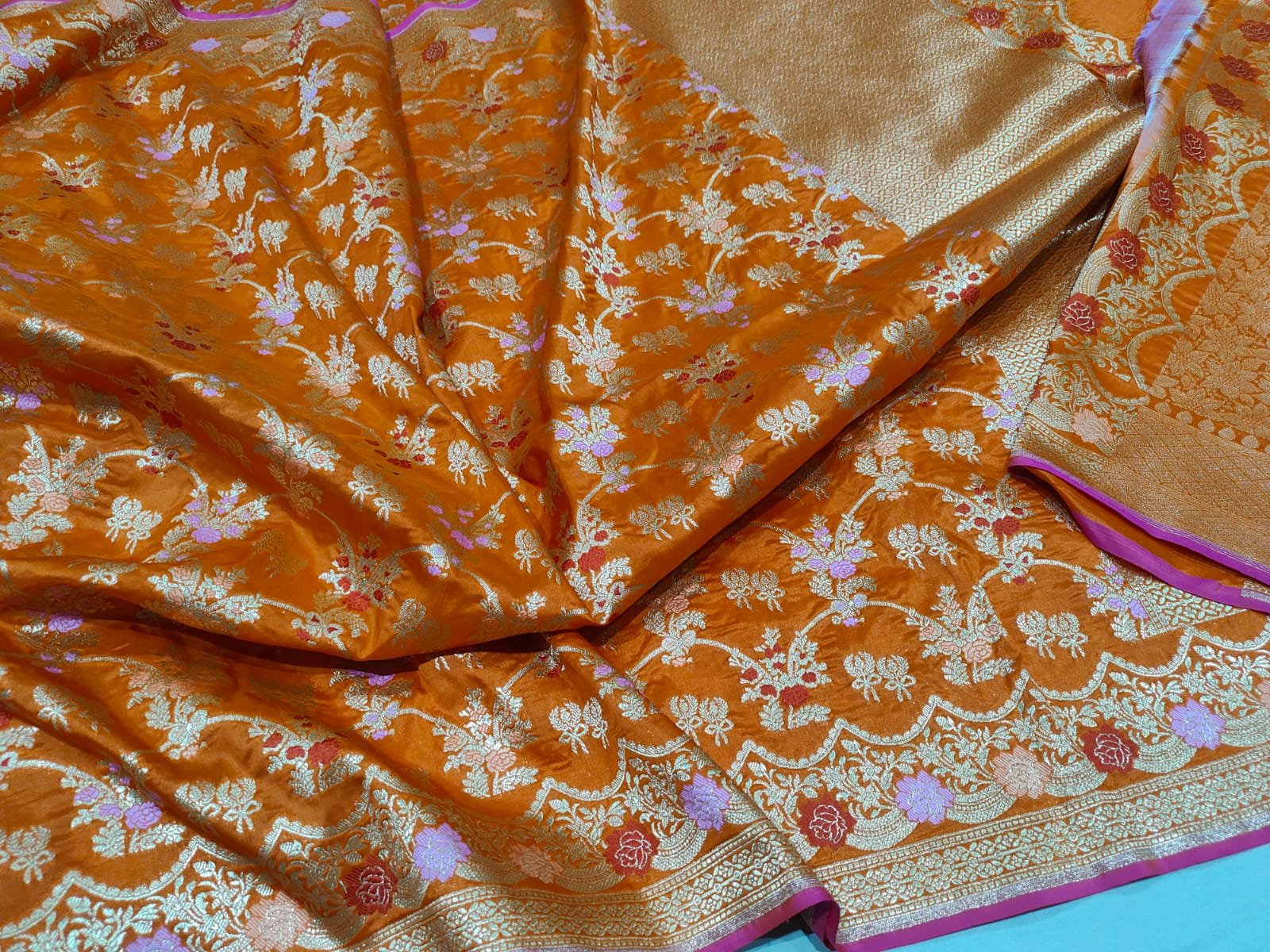 Pure Banarasi Silk Katan cutver saree - Image 3