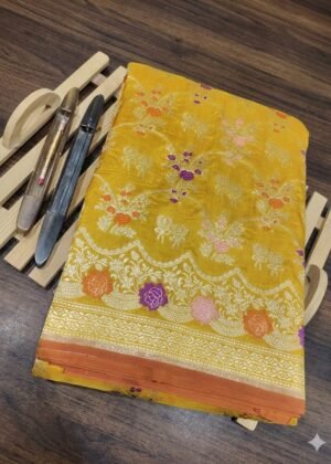 Pure Banarasi Silk Katan cutver saree