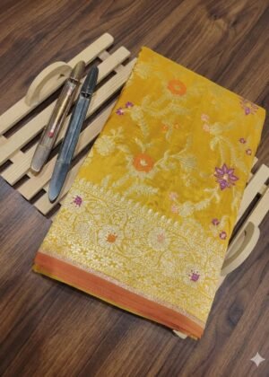 Pure Banarasi Silk Katan cutver saree