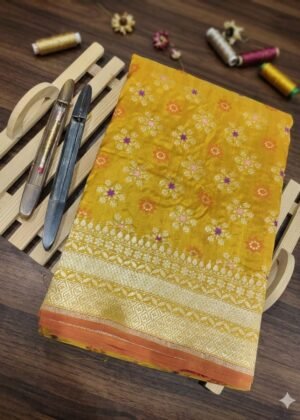 Pure Banarasi Silk Katan cutver saree