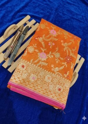 Pure Banarasi Silk Katan cutver saree