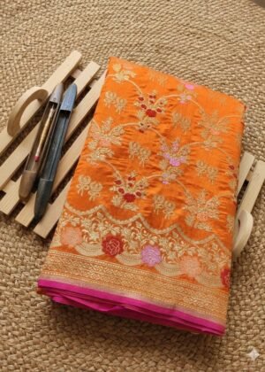 Pure Banarasi Silk Katan cutver saree