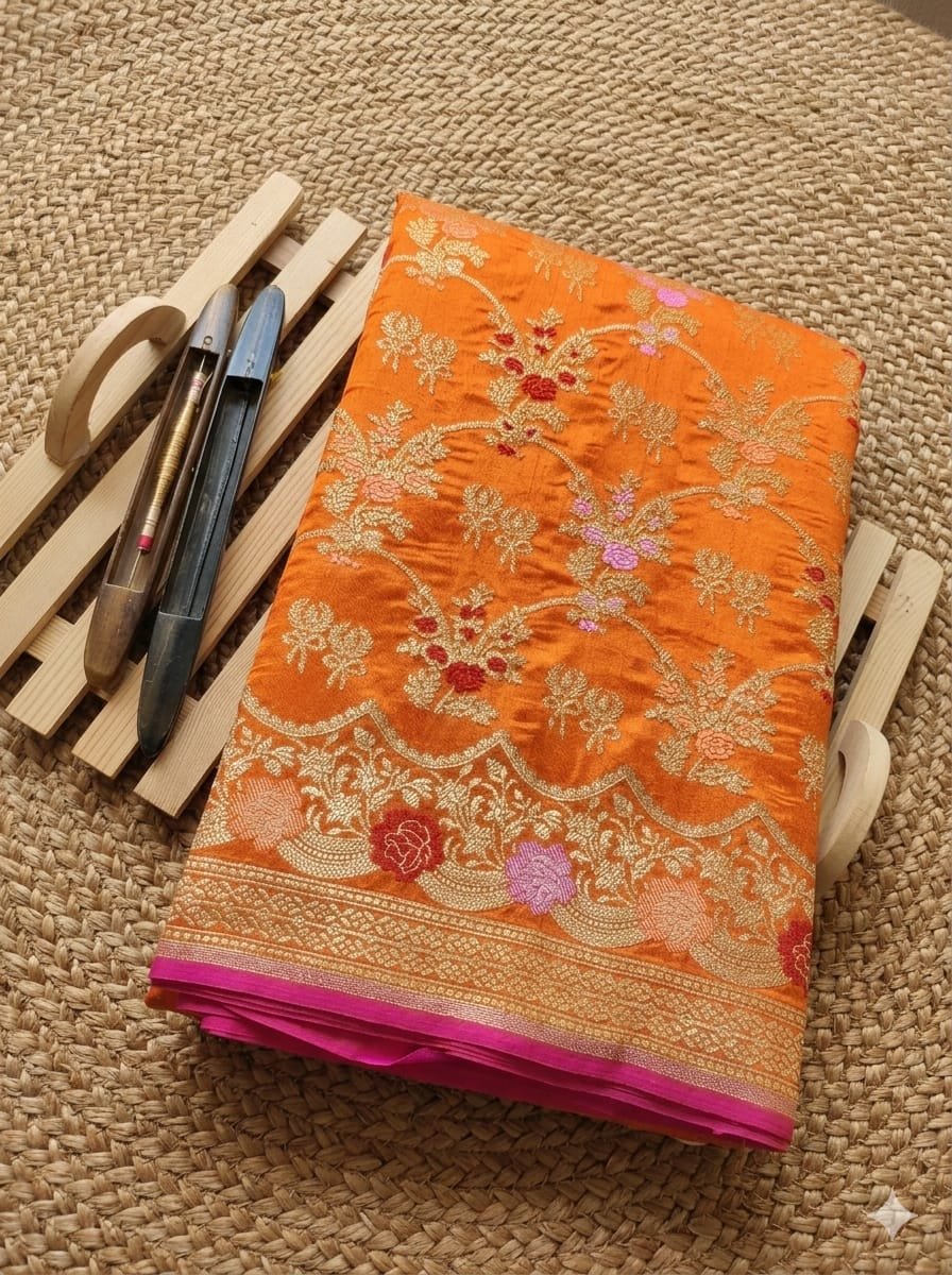 Pure Banarasi Silk Katan cutver saree