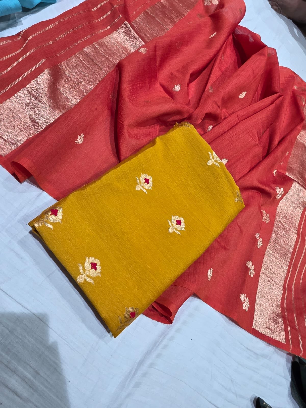 Pura banarasi suit dupatta munga 3 ps