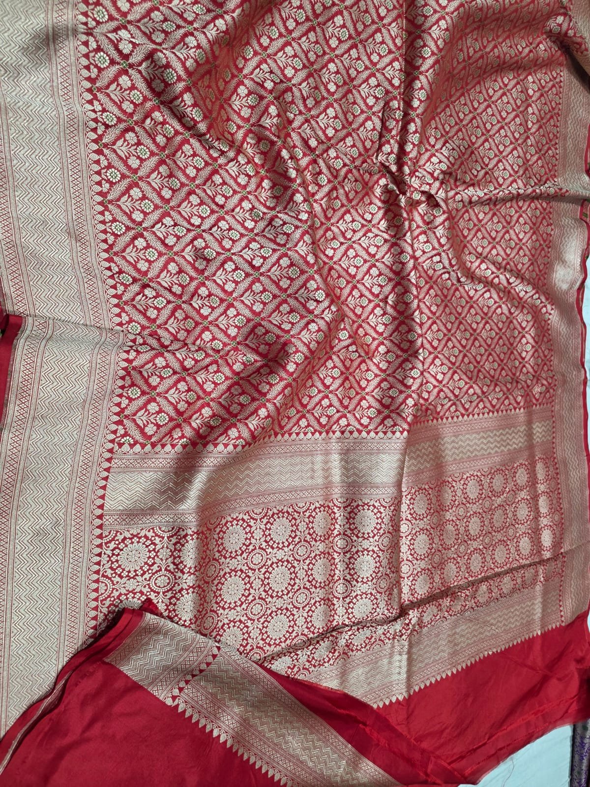 Pure banarasi Silk katan Cutwork tanchui saree - Image 2