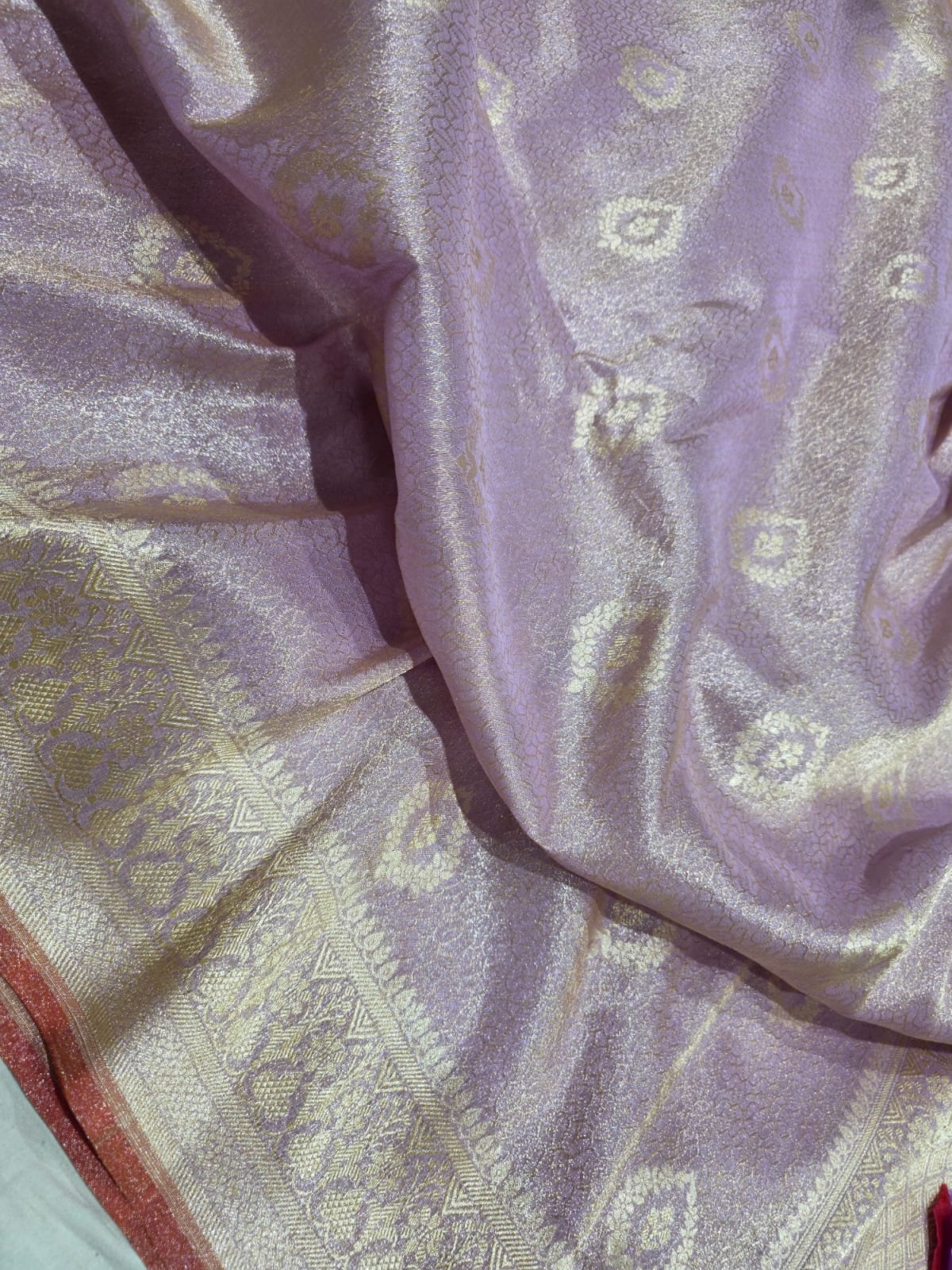Pure banarasi Silk katan Cutwork tanchui with tissue saree - Image 5