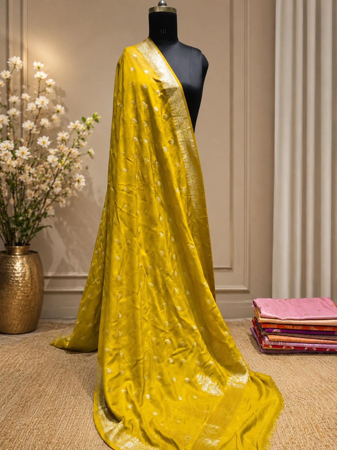 ✨ Pure Banarasi Silk Katan Cutwork Dupatta ✨