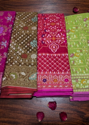 Pure Banarasi cotton jaamdhni saree