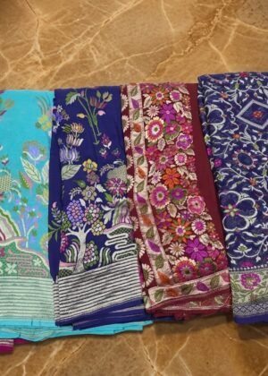 Pure Banarasi chiffon khaddi georgette saree