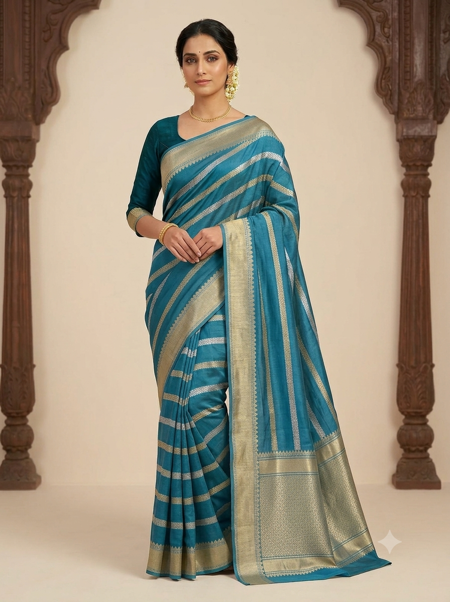 Pure Banarasi Khaddi Georgette Kadhuwa Saree