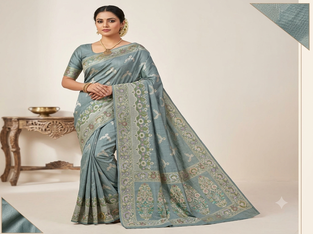Pure Banarasi Khaddi Georgette Cutwork Saree