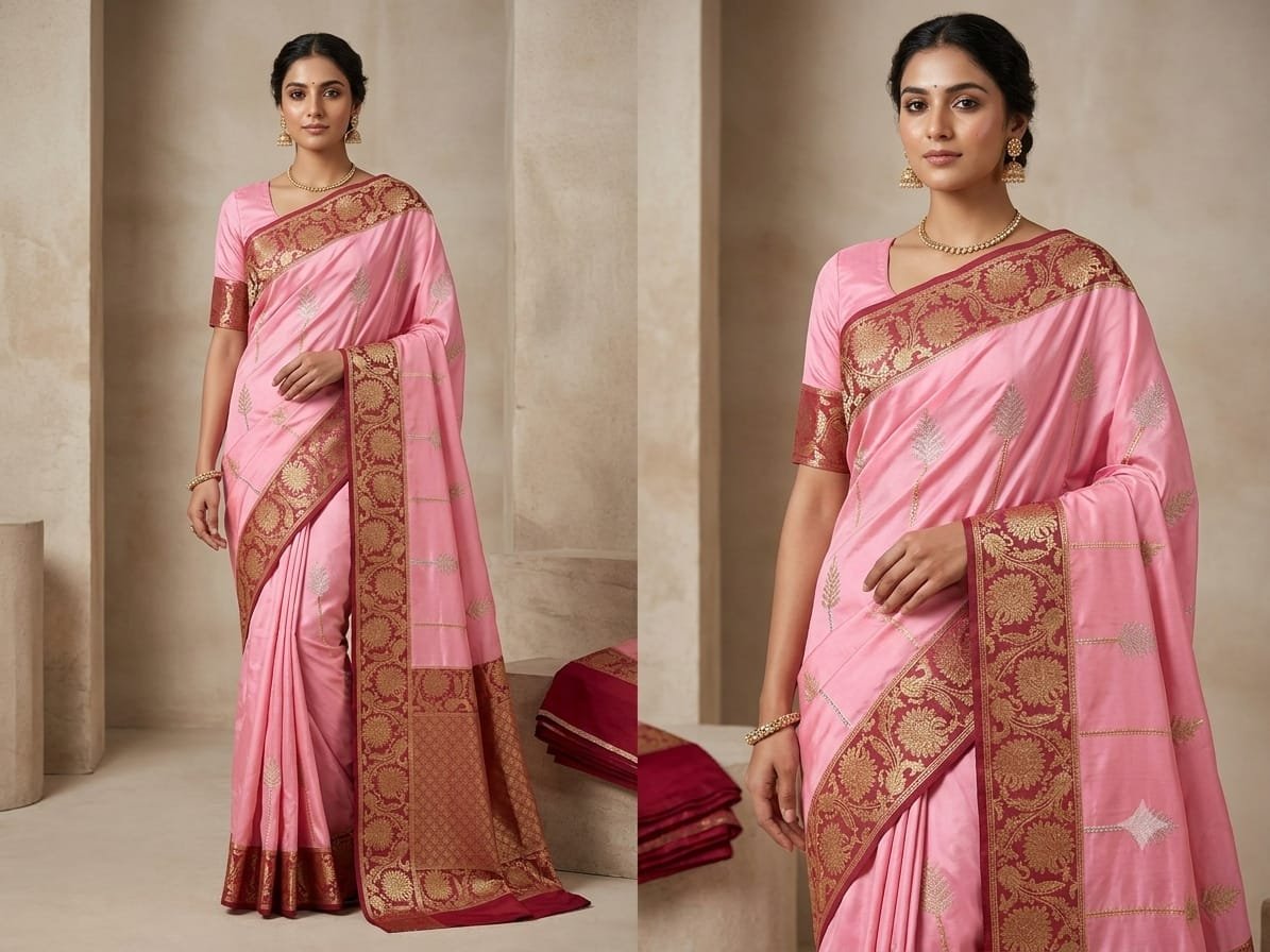 Pure Banarasi Silk Katan Kadhuwa Saree